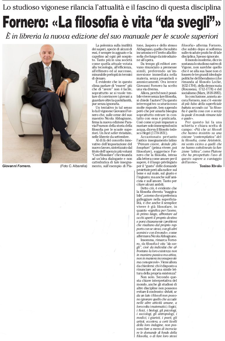 Fornero 
sull'utilit&agrave; della filosofia