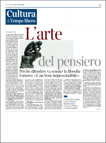 Intervista a Fornero sul tema: L'arte del pensiero