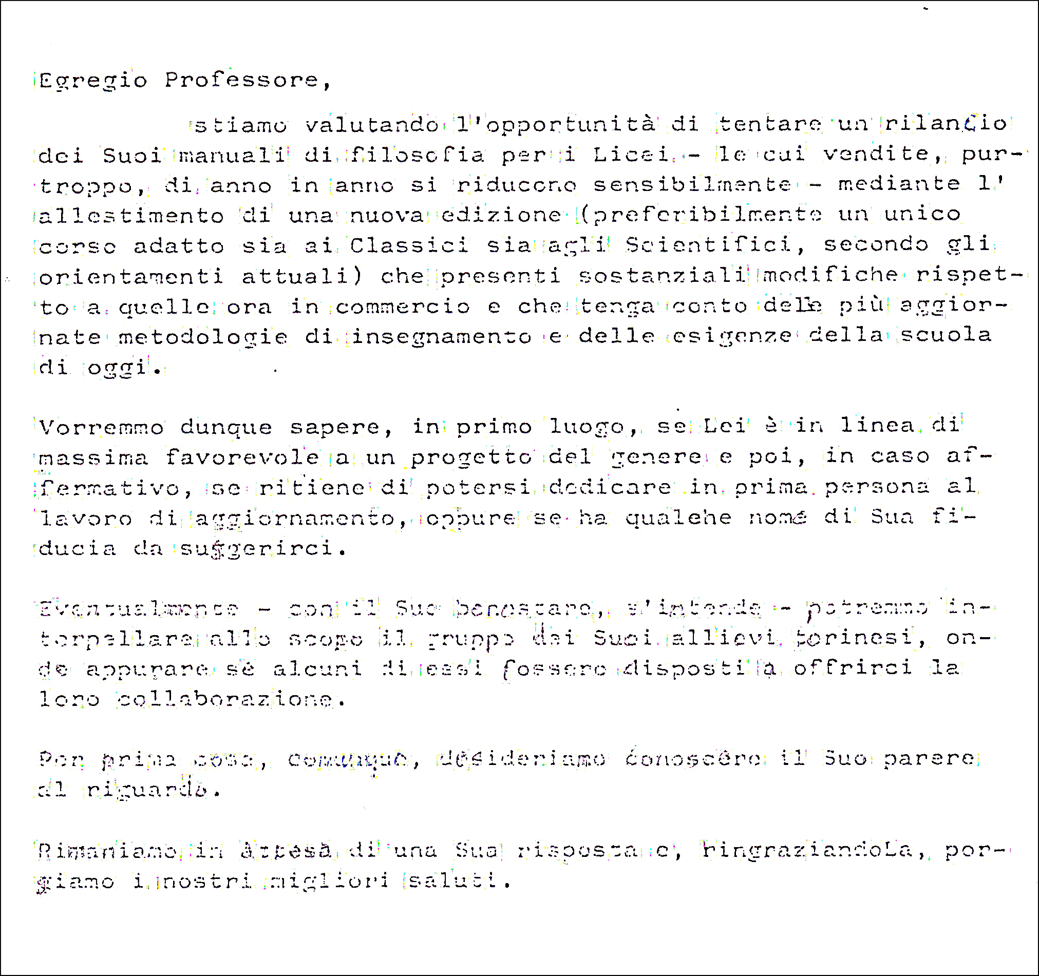Una lettera di Abbagnano
su Fornero