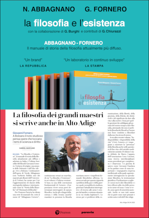 Pubblicita di La filosofia e l'esistenza