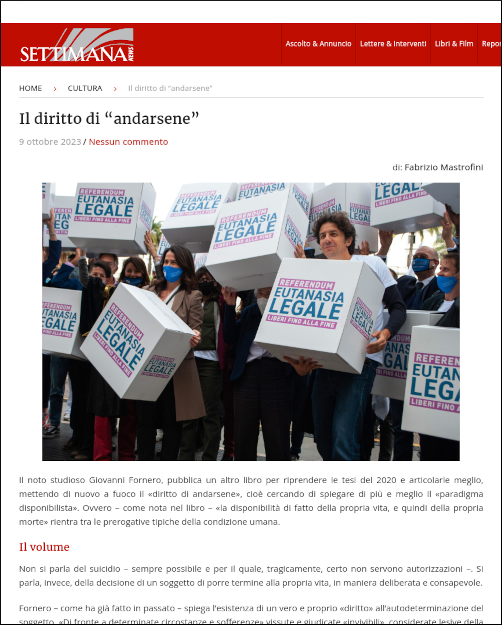 Recensione in
Settimananews